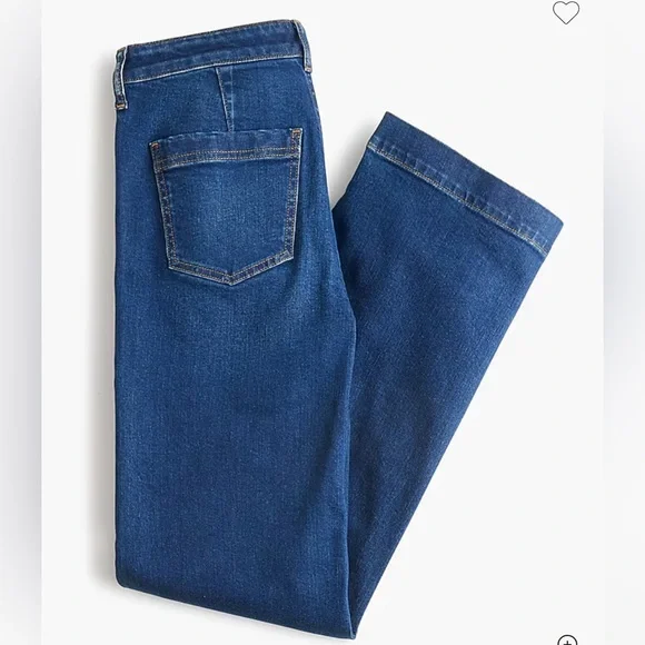 J. Crew Factory Dark Blue High-Rise Trouser Jeans - Picture 4 of 12